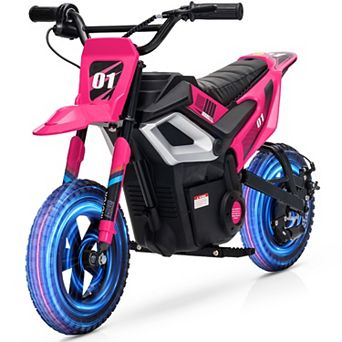 24V Kids Electric Dirt Bike, 350w Motorcycle with 10 MPH Max Speed & 12-Mile Range for kids 8+