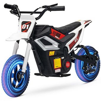 24V Kids Electric Dirt Bike, 350w Motorcycle with 10 MPH Max Speed & 12-Mile Range for kids 8+