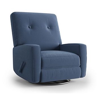Manual Recliner Chair Upholstered Linen Fabric Push Back Single Sofa Reading Chair for Living Room