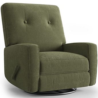 Manual Recliner Chair Upholstered Linen Fabric Push Back Single Sofa Reading Chair for Living Room