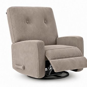 Manual Recliner Chair Upholstered Linen Fabric Push Back Single Sofa Reading Chair for Living Room