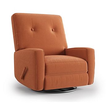 Manual Recliner Chair Upholstered Linen Fabric Push Back Single Sofa Reading Chair for Living Room