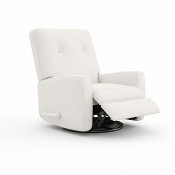 Manual Recliner Chair Upholstered Linen Fabric Push Back Single Sofa Reading Chair for Living Room