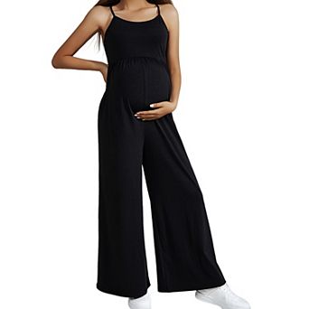 Maternity Women's Casual Baggy Spaghetti Straps Jumpsuit