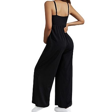 Maternity Women's Casual Baggy Spaghetti Straps Jumpsuit