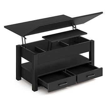 Modern Multi-Function Lift Top Coffee Table with Storage and 2 Drawers for Living Room