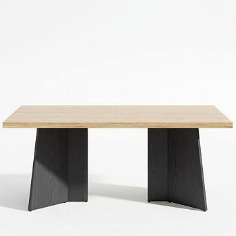63'' Modern Dining Table, Easy Assembly, Large Wood Tabletop, Sturdy Metal Base for Kitchen, Dining