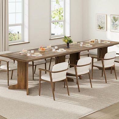 71'' Modern Dining Table, Unique Wooden Legs, Seats 6-8 for Kitchen, Dining Room & Living Room