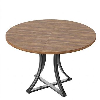 40'' Round 4-Seater Dining Table, Adjustable Casters,Easy Assembly for Home, Living Room & Apartment