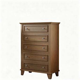 5Drawer Dresser,Wooden Storage Chest of Drawers with Handles, Tall Storage Cabinet for Bedroom