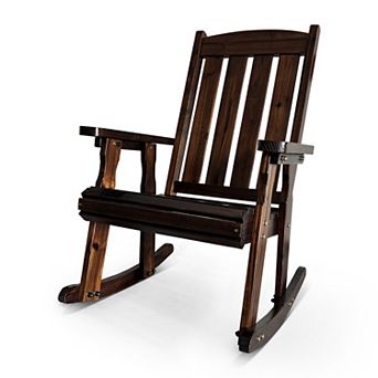 Fortune Candy Wooden Patio Rocking Chair, for Outdoor and Indoor