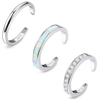 3 pc Silver Filled Adjustable Toe Rings