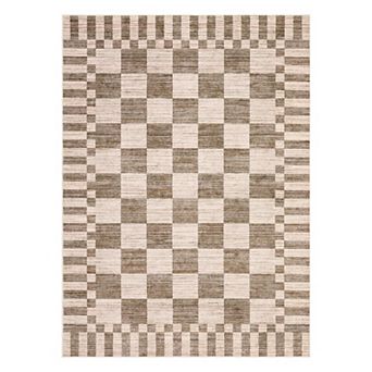Checkered Plaid Area Rug, Washable Geometric Living Room Bedroom Rugs with Non Slip Back