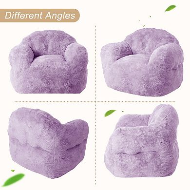 Soft Comfy Bean Bag Chair, Padded Sofa Seat with Back Support for Living Room Bedroom Apartment
