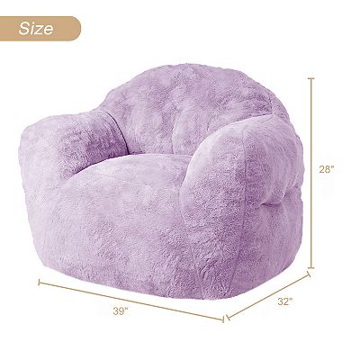 Soft Comfy Bean Bag Chair, Padded Sofa Seat with Back Support for Living Room Bedroom Apartment