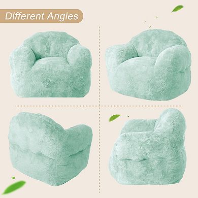 High Resilience Foam Bean Bag Chair, Supportive Backrest & Wide Armrest for Bedroom Apartment Dorm