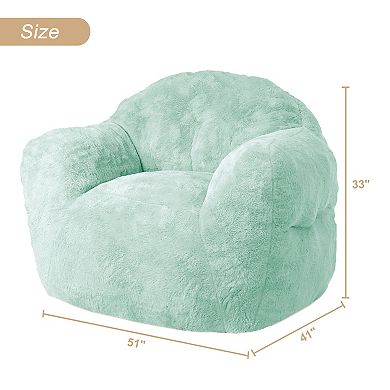 High Resilience Foam Bean Bag Chair, Supportive Backrest & Wide Armrest for Bedroom Apartment Dorm