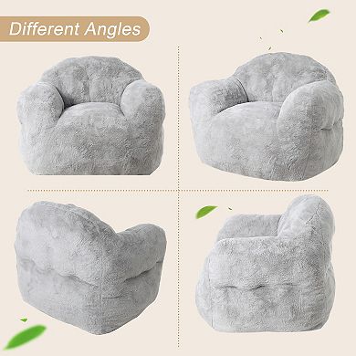 High Density Foam Bean Bag Chair, Supportive Backrest & Wide Armrest for Living Room Bedroom Dorm