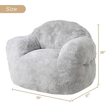 High Density Foam Bean Bag Chair, Supportive Backrest & Wide Armrest for Living Room Bedroom Dorm