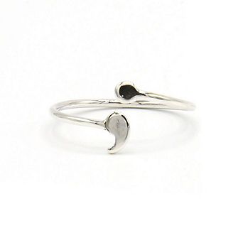 Semi-Colon Sterling Silver Ring