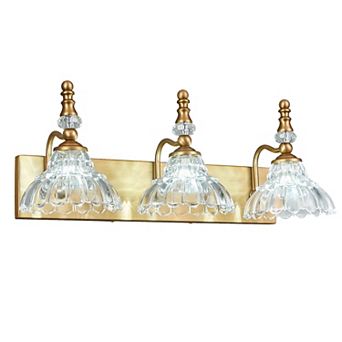 3-Light Vintage Flower Glass Vanity Light Fixture