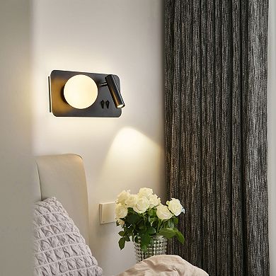 350° Rotatable LED Wall Sconce 4000K Bedside Reading Light Fixture
