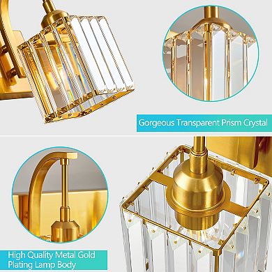 4-Light Modern Crystal Bathroom Vanity Light Over Mirror