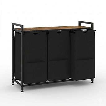 Laundry Sorter with Shelf, 2/3/4-Bags Pull-Out Removable Hamper Organizer for Bathroom, Metal Frame