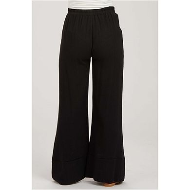 Women's Wide Leg Flowy Palazzo Pants Drawstring Summer Beach Vacation Trousers with Pockets