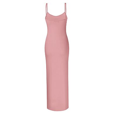 Women's Adjustable Spaghetti Strap Bodycon Maxi Dress, Sleeveless Casual Long Dress