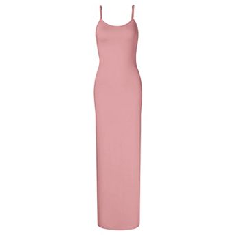 Women's Adjustable Spaghetti Strap Bodycon Maxi Dress, Sleeveless Casual Long Dress