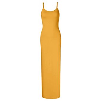 Women's Adjustable Spaghetti Strap Bodycon Maxi Dress, Sleeveless Casual Long Dress