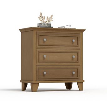 3 Drawer Dresser, 32 inch Wide Chest of Dresser for Bedroom, Modern Wood Chest of Drawers