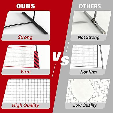 12FT Portable Volleyball Net System, Adjustable Height for Men & Women,Quick Setup with Carry Bag