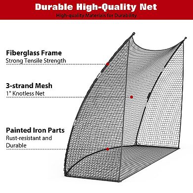Durable 10x7x3ft Golf Practice Net with Carry Bag for Backyard Outdoor Chipping Swing Training