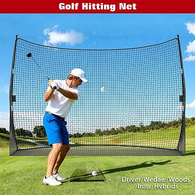 Durable 10x7x3ft Golf Practice Net with Carry Bag for Backyard Outdoor Chipping Swing Training