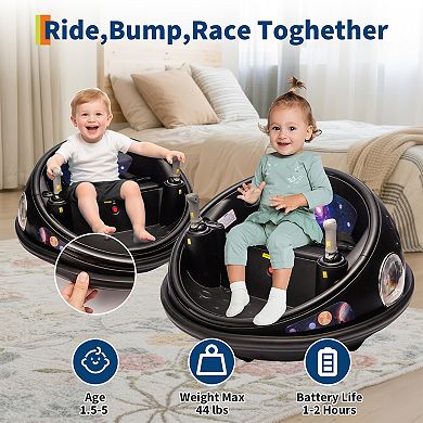 12V Kids Bumper Car with Remote 360° Spin Indoor/Outdoor Ages 1-5