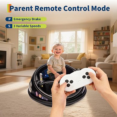 12V Kids Bumper Car with Remote 360° Spin Indoor/Outdoor Ages 1-5