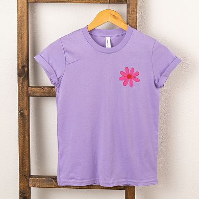 Happy Vibes Flower - Youth Short Sleeve Graphic T-Shirt