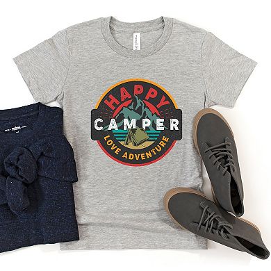 Happy Camper Badge - Youth Short Sleeve Graphic T-Shirt