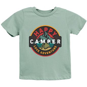 Happy Camper Badge - Youth Short Sleeve Graphic T-Shirt