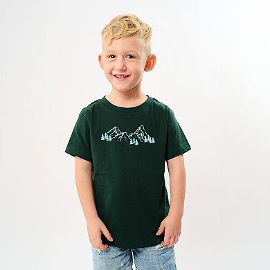 Mountain Range and Trees - Youth Short Sleeve Graphic T-Shirt