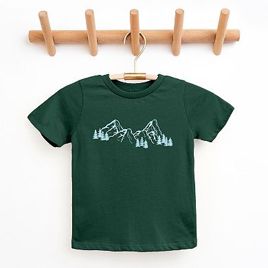 Mountain Range and Trees - Youth Short Sleeve Graphic T-Shirt