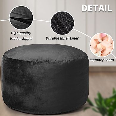 4FT Soft Bean Bag Chair, Memory Foam Lazy Sofa with Removable Microfiber Cover for Living & Bedroom