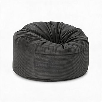 2-in-1 Convertible Bean Bag Chair, Memory Foam Filled Washable Tweed Cover for Living Bedroom Use