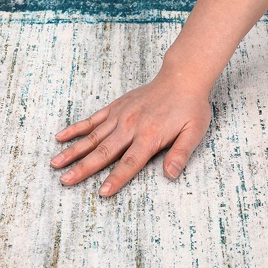 Washable Bordered Area Rug Traditional Non-Slip, Low Pile Carpet Mark Resistant, Collapsible