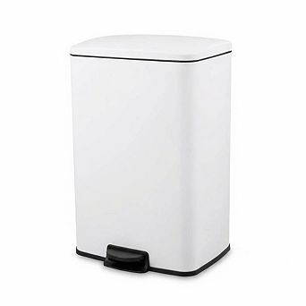 Stainless Steel Kitchen Trash Can with Lids,13 Gal/50 L Large Garbage Can with Step-on,Inner Bucket