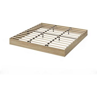 Wooden Platform Bed Frame, Floor-Standing Bed Frame with Wood Slats Support