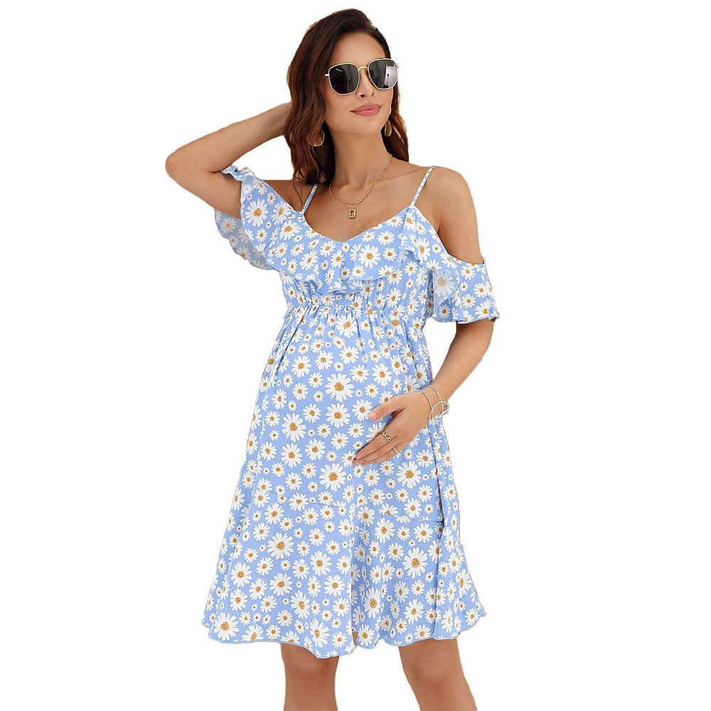 short halter white dress Allyce Mini | | Womens Everyday Low Price Here collection_getawaywear Color:Blue Splash Wedtrend Women Elegant Long