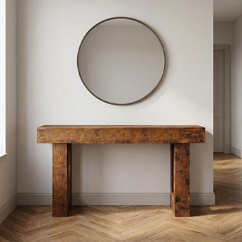 Modern Farmhouse 63 Inch Console Table, Slim Wood Entryway Sofa Table for Foyer Home Living